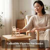 Miniature Armchair 1:64 Scale Dollhouse Armchair Miniature Chair Yellow Small Open-Back Chair Armrests