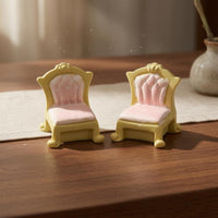 2 Pieces Tufted Miniature Chair Ornate Dollhouse Furniture Upholstered
