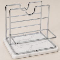 Napkin Holder for Kitchen Table, Modern Serviette Holder, Countertop Condiment Holder with Spice Rack, Weighted Non-Slip Table Caddy