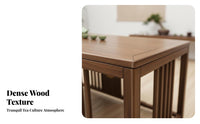 3 Pieces serene design Low Wooden Table with Two Stools space-saving Design Tea Ceremony Set Minimalist Aesthetic Small Seating Group Traditional Craftsmanship for Apartment Dwellers, Meditators, Balcony, Living Room, Office, Meditation Corner