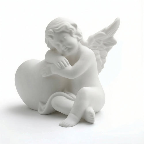 Angel Figurine with Plumes Matte Angel Figurine Elegant for Desk
