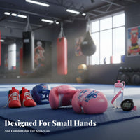 Thickened Padding Children's Boxing Gloves Long-Lasting PU Leather Kids Boxing Gloves Multi-Layered Foam Young Training Mitts Secure Hook-and-Loop Fastener Wrist Strap for Beginners, Toddlers, Muay Thai
