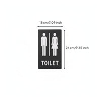 Wall-Mounted Restroom Plaque Slim Black Restroom Sign