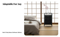 Wicker 4-Drawer Unit Japanese Design 4-Drawer Basket Stand Hand-Woven Easy Assembly for Parents, Bedroom