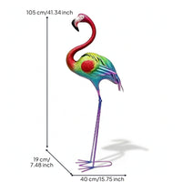Metal Flamingo Statue Colorful Flamingo Garden Statue Outdoor for Yard, Patio