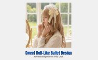 Romantic Ballet Headband, Lace Silk Hair Clip, Sweet Feather Mini Hat, Children's Accessory