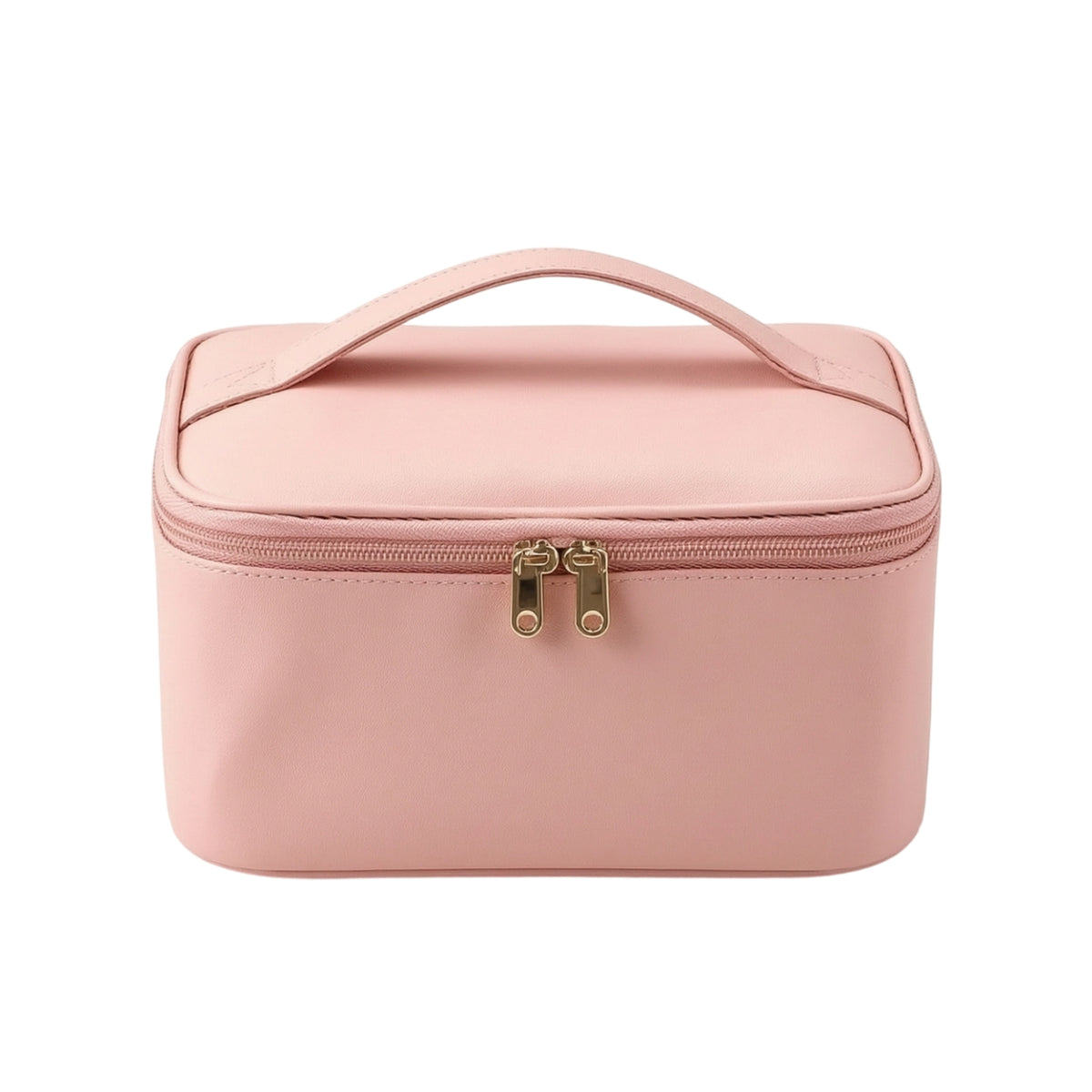 Waterproof Makeup Bag with Brush Slots Zippered Makeup Bag with Handle Compact Cosmetic Travel Organizer Versatile for Bathroom, Vanity