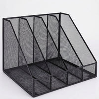 4 Tier Letter Tray, Metal Mesh Desktop Organiser for Office Storage, Stackable Paper for Desk, Document File Holder
