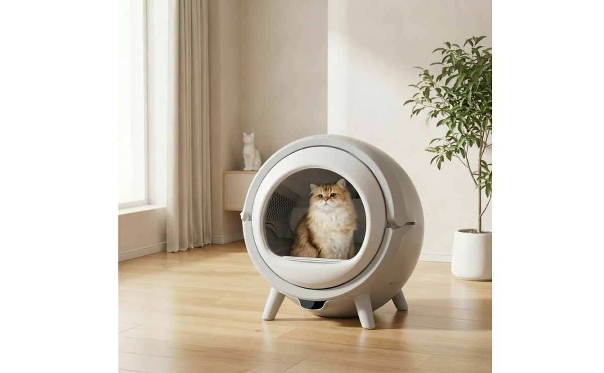 Electric Automatic Litter Box with Waste Bags Large Capacity Automatic Litter Box Odor-Control Pet Supplies Less Mess for Cat Owners, Cats, Home, Apartments