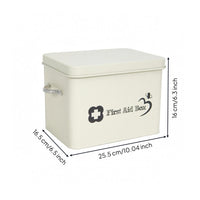 Metal First Aid Box White Supply Organizer Moisture Resistant