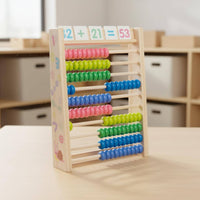 Wooden Abacus Develops Fine Motor Skills Kids Arithmetic Abacus Multi-Skill Development 10-Row Calculation Rack for Preschoolers, Daycare