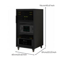 Home Theater Amplifier Cabinet Mobile Wheels AV Equipment Rack Cabinet Locking Casters Glass Door Audio Stand for Audiophiles, KTV