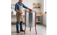 Manual Honey Extractor Stainless Hand-Operated Crank Honey Extractor Floor Standing Honeycomb Drum Rotator for Beekeepers, Hobbyists, Apiary