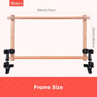 Rotating Wooden Cross Stitch Frame - Adjustable Large Embroidery Hoop Stand for Needlepoint and Sewing