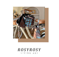 Rosy韩系弯钩太阳伞防晒防紫外线晴雨伞两用女折叠手动黑胶遮阳伞 三折弯柄伞-复古红蓝格纹