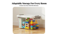 Lidded Container with Handles Large Capacity Organizing Box particle-proofresistant Lid