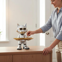 French Bulldog Butler Statue Multi-Functional Double Tray Storage Ornament