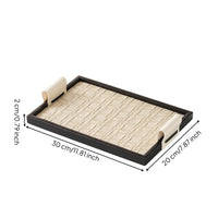 Square Tray with Handles Modern Woven Texture Tray Rustic for Vanity