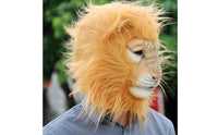 Lion Mask Latex Lion Head Headpiece Textured Creature Head Face Coverings for Halloween, Cosplay