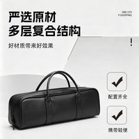 Leather Flute Case for 16-Hole and 17-Hole Flutes, Round Storage Box