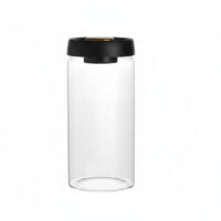 Single-Press Operation Coffee Bean Storage Jar Wide Mouth Vacuum Sealed Canister Easy to Clean Airtight Glass Container Multi-Purpose for Tea Drinkers, Kitchen, Pantry