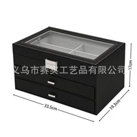 现货批发皮质三层18位眼镜墨镜太阳镜展示抽屉式收纳盒箱眼镜盒