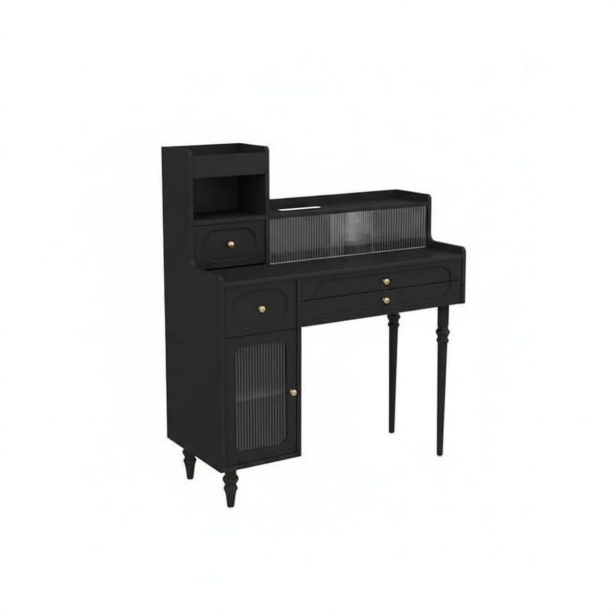 Lighted Vanity Desk Retro Design Dressing Table with Lighted Mirror Soft Cushiunifiedd Seat Adjustable Lighting for Women