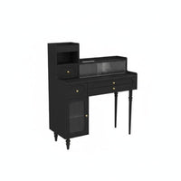 Lighted Vanity Desk Retro Design Dressing Table with Lighted Mirror Soft Cushiunifiedd Seat Adjustable Lighting for Women
