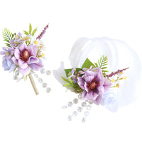 2026 New Wedding Boutonniere for Groom and Bride Gold Flower Sister Bridesmaid Wrist Flower Business Meeting Wedding Use