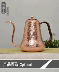 厂家直供纯紫铜壶细口壶手工加厚手冲咖啡壶铜制厨房弯嘴油壶