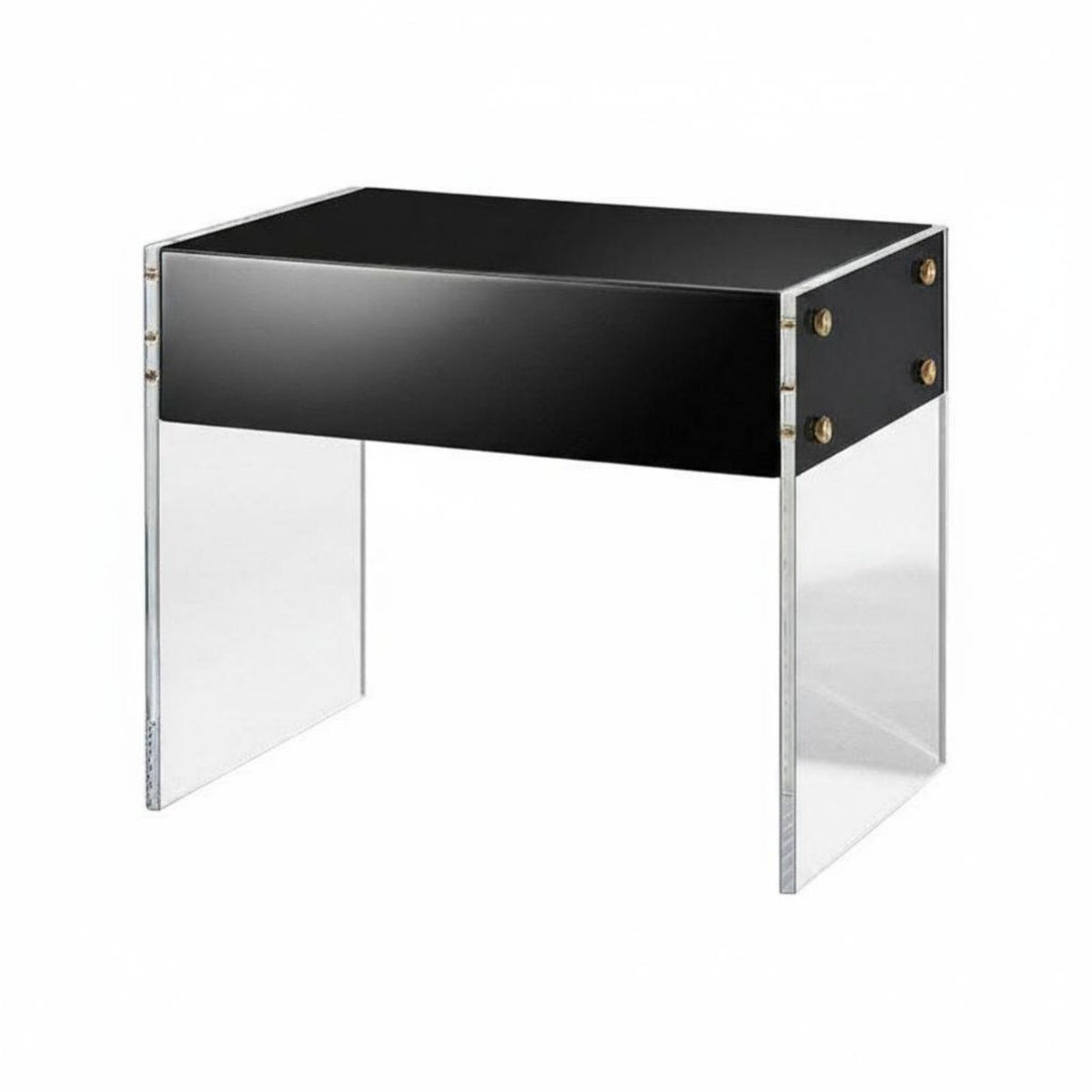 Clear Waterfall End Table Minimalist Design Nightstand Easy to Clean for Bedroom