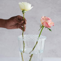 跨境Budable Flower Arranger透明螺旋茎架插花器笔筒收纳工具