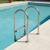 In-Ground Pool Ladder 304 Stainless Steel Pool Ladder with Handrails Anti-Slip for Residential Pools