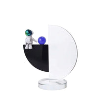 Crystal Ornament with Astronaut Geometric Desktop Ornament Transparent