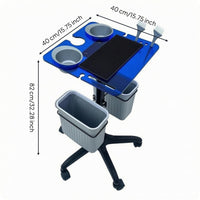 Salon Trolley Cart Cup Holders Rolling Salon Trolley Side Bins for Hair Stylists