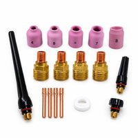 17 Pieces Welding Torch Consumables Kit Ceramic Cups Welding Torch Consumables Set Industrial Tool for Workshop