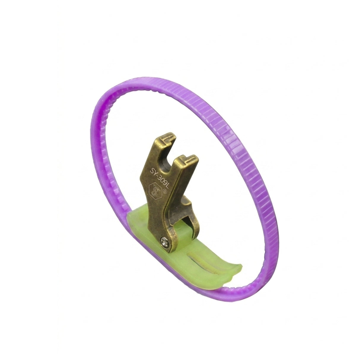 Presser Foot Assembly Green and Violet Toothed Rolling Circle Smooth Stitching