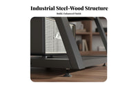 4 Pieces Stereo Component Shelf Audio Tower Amplifier Rack Steel and Wood Media Furniture Turntable Stand with Ventilated Design Suitable for Living Room Home Theater Home Entertainment Listening Station Household Furniture