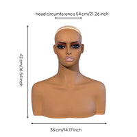 Mannequin Head with Shoulders Professional Hairpiece Display Head Realistic Female Mannequin Bust for Retail Stores