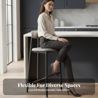 Wooden Seat Counter Stool urban aesthetic Bar Chair Nordic Design Curved Backrest for Adults, Reception Desk, Kitchen
