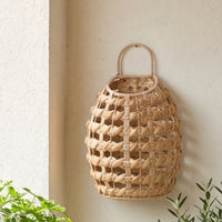 Gourd Basket Farmhouse Wall Basket with Handle Natural for Kitchen Organization