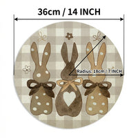 Round Easter Placemat Decorative Bunny Bunny Table Mat Seasonal Decoration Hare Motif Dining Mat for Holiday Decorators, Hosts, Kitchen, Restaurants