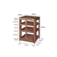 AV Media Tower Floor Standing Audio Cabinet Solid Wood Audio Component Shelf Wooden Amplifier Stand with Vibration Damping and Engineered Structure Suitable for Living Room Listening Space