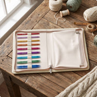 Aluminum Interchangeable Circular Knitting Organized Circular Knitting Needle Set with Case Portable Compact for Knitters, Crafters, Makers, Travel, Home Storage