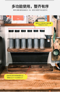 Wooden Coffee Bar Storage Rack with Test Tube Containers