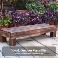 Slatted Wood Riser Bench adaptable Plant Stand Space-Saving for Gift Givers