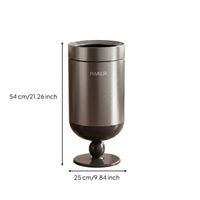 Modern Pedestal Trash Can Stylish Trash Can with Open Top Sleek Stainless Steel Waste Bin Narrow for Kitchen, Living Room, Office