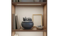 Feline Remains Box Artisanal Feline Urn Hidden Storage for Desktop