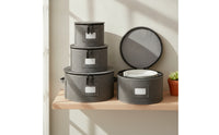 4 Pieces Plate Storage Case Portable Container Collapsible for Rv Travel