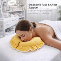 Massage Face Pillow Headrest for Facial Treatments, Washable Beauty Salon Face P #variant:Yellow